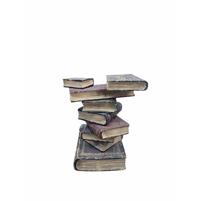 Mid 20th Century Vintage Regency Style Faux Stacked Book Side Table For Sale - Image 5 of 8