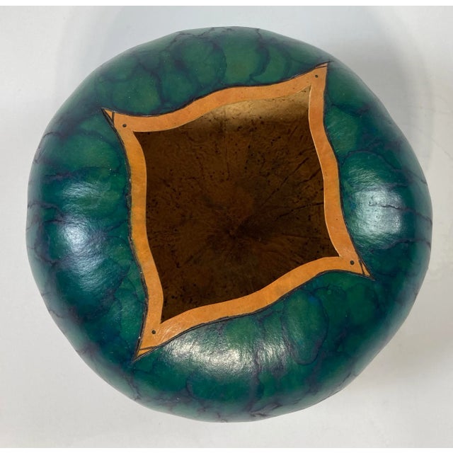Vintage Handmade Painted Gourd Bowl For Sale - Image 4 of 9