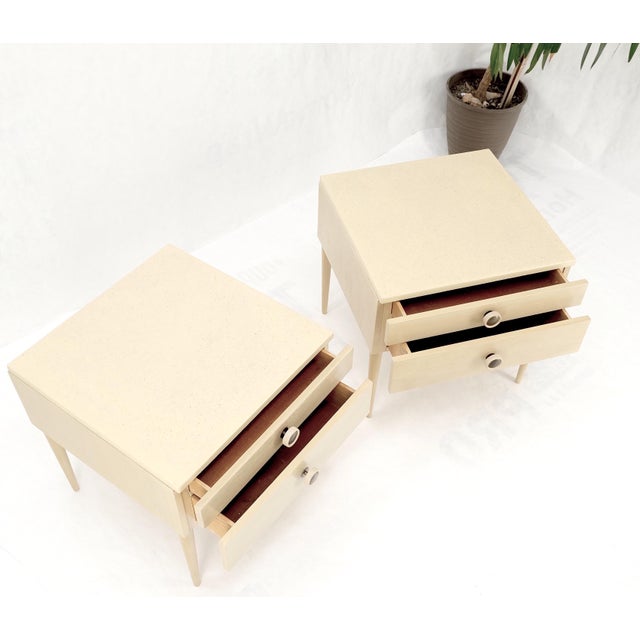 Mid-Century Modern Bleached Walnut Cork Tops Paul Frankl End Side Tables MINT! For Sale - Image 10 of 18