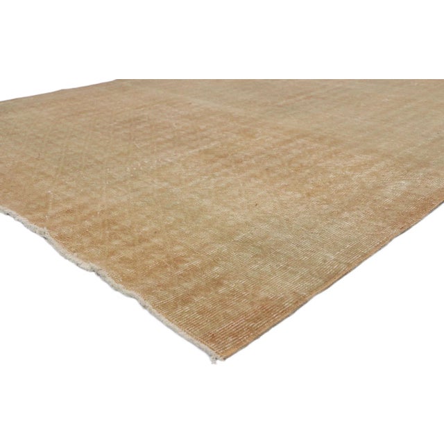 Zeki Muren Distressed Vintage Turkish Sivas Rug with Modern Rustic Style 05'02 x 09'00. Warm and inviting combined with...