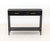 West Elm Patinated Black Steel Console Table, the two drawers with brass-finished drawer pulls on four supports conjoined...