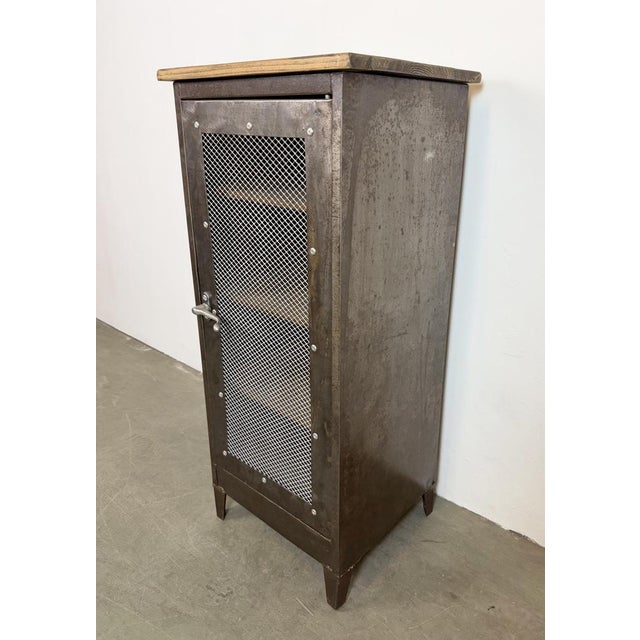 Industrial Iron Cabinet with Mesh Door, 1960s For Sale - Image 6 of 15