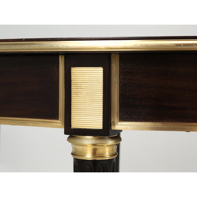 Antique French Directoire Solid Mahogany Dining Table, Exquisite Bronze Details For Sale - Image 12 of 12