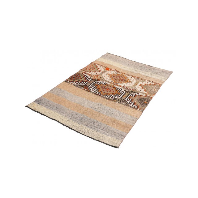 Vintage Washed Out Small Kilim Rug - 3`5″ X 5`5″ For Sale - Image 4 of 6