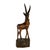 A striking vintage hand-carved wood gazelle or antelope sculpture with an exceptionally tall, elegant silhouette. The...