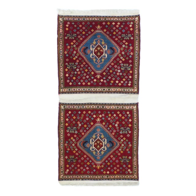 Extremely fine pair of saddle bag Persian Kashkouli Rug 2'0" x 4'0".