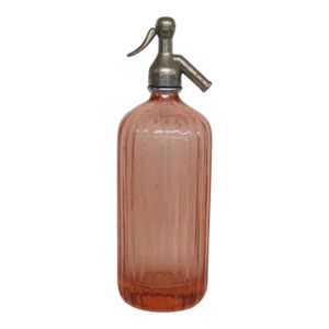 Art Deco Siphon Seltzer Bottle Pink Glass Greenrock Apothecares Lawsons