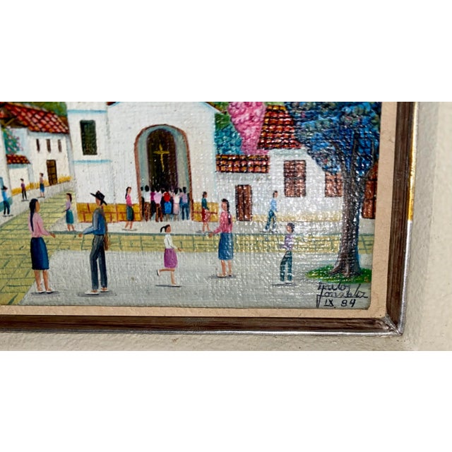 Vintage Miniature Mexican Themed Paintings Signed, Framed - a Pair For Sale In Tampa - Image 6 of 12