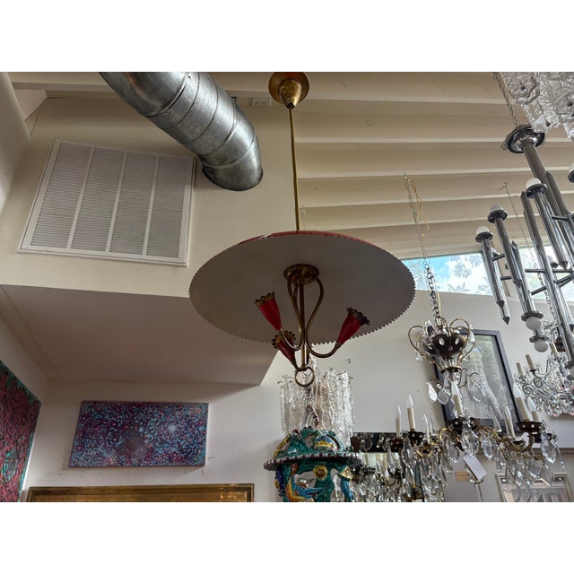 Italian Modern Enamel and Brass Pendant For Sale - Image 9 of 14