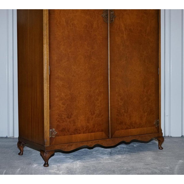 English Art Deco Style Walnut Double Door Wardrobe from Dillon For Sale - Image 4 of 18