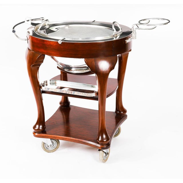 Antique Art Deco Drakes Silver Plated Beef Carving Trolley, 1930s For Sale - Image 3 of 18