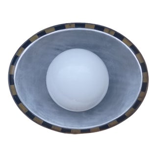 1980s Custom Made Polished Aluminum Oval Wall Light For Sale