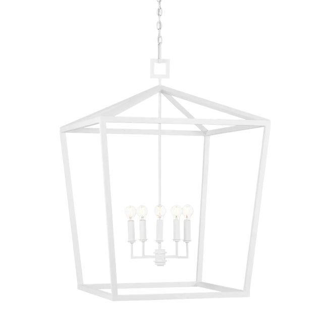 Currey & Company Currey & Company Denison White Large Chandelier For Sale - Image 4 of 8