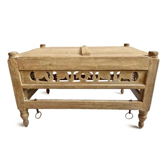 Antique Carved Wood Jhula Box For Sale In Los Angeles - Image 6 of 9