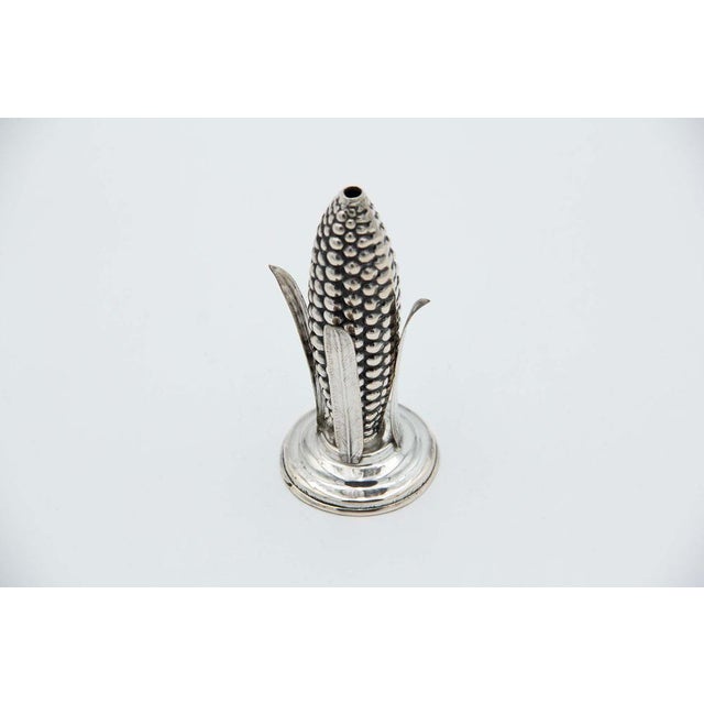 Silver Toothpick Holder in the Shape of Cornmeal For Sale - Image 4 of 4