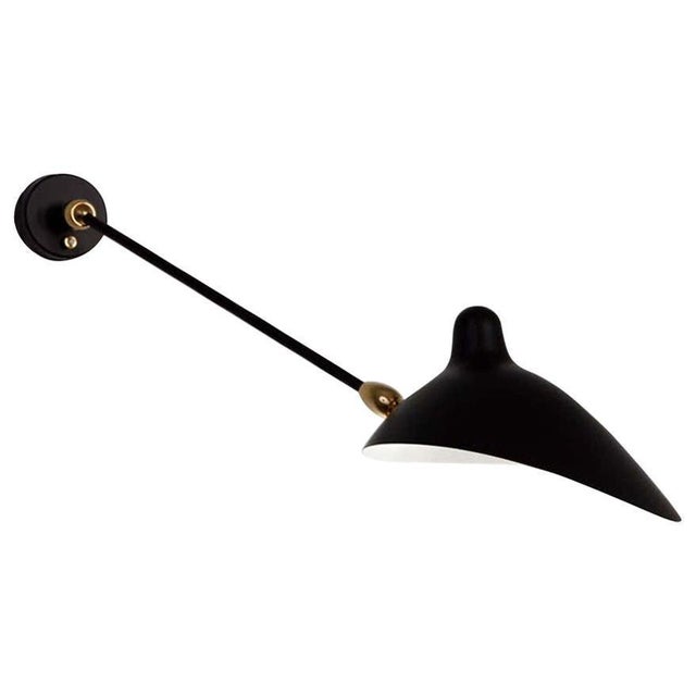 Metal Mid-Century Modern Black Swivels Wall Lamp from Serge Mouille For Sale - Image 7 of 7