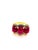 Bochic “Capri” Vintage Natural Ruby & Topaz Retro Ring Set In 18K Gold & Silver For Sale - Image 12 of 12