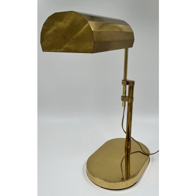 Arteluce 1970s Clover Lamp Co. Adjustable Brass Pharmacy, Bankers or Desk Lamp Styled After Reggiani and Arteluce For Sale - Image 4 of 11