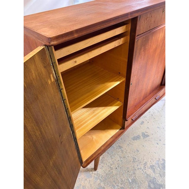 Wood Highboard in Teak, Denmark For Sale - Image 7 of 11