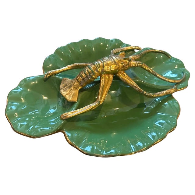 This striking 1950s Mid-Century Modern Italian ceramic centerpiece bowl by Mas combines sculptural art with Hollywood...