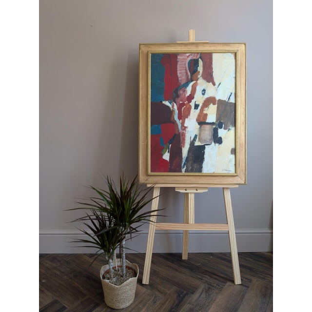 Mid-Century Modern Mid-Century Modern 'Threshold of Presence' Abstract Figurative Oil Painting by Swedish Artist Gunnar Johnsson (1917–2007), Framed For Sale - Image 3 of 11
