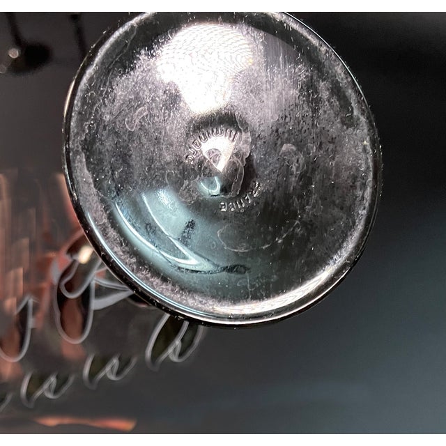 French Set of Six Vintage Signed Hand-Decorated Glasses Beautiful and rare set of six entirely hand-painted goblets. They...