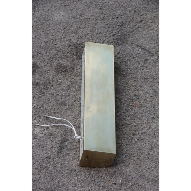 Gold Brass and Acrylic Glass Sconce, 1950s For Sale - Image 8 of 8