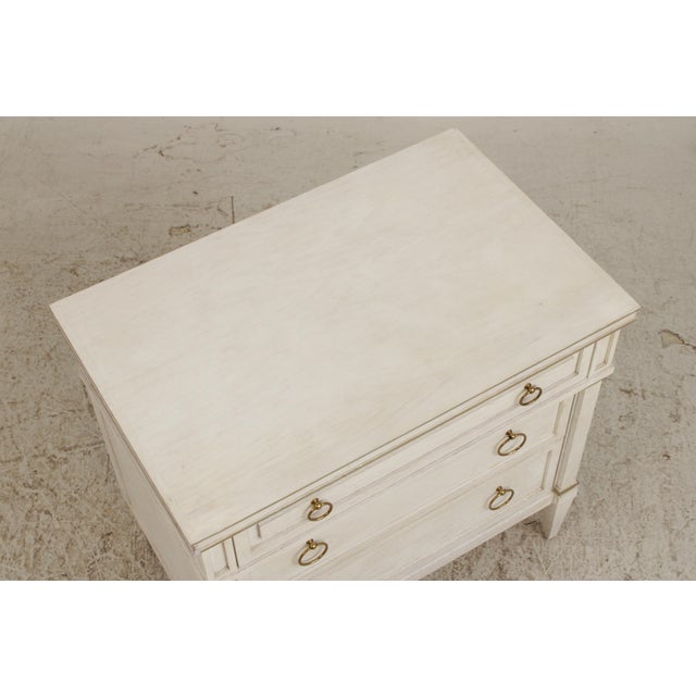 Pair of Century 3 Drawer Whitewashed Dressers Chests For Sale - Image 10 of 15