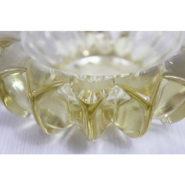 Glass Art Deco Crystal Ashtray by Pierre D'Avesn, 1930s For Sale - Image 7 of 10