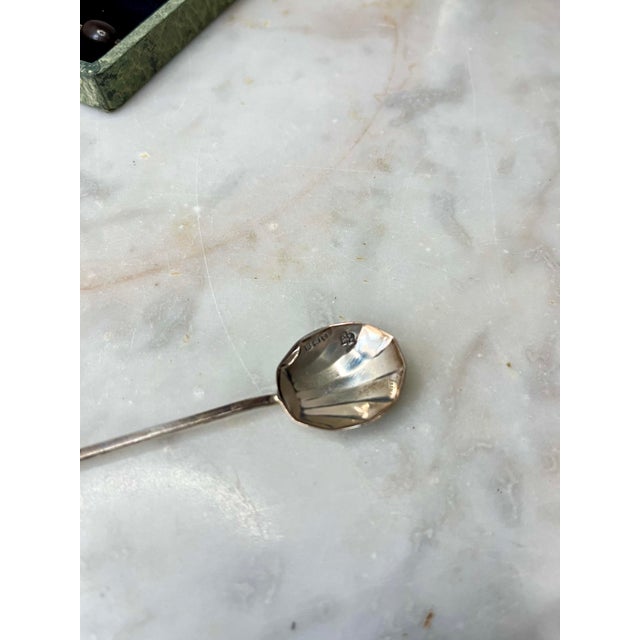 Antique Sterling Silver Coffee Spoons from W. J. M and Co. Birmingham, England, 1909, Set of 6 For Sale - Image 3 of 9
