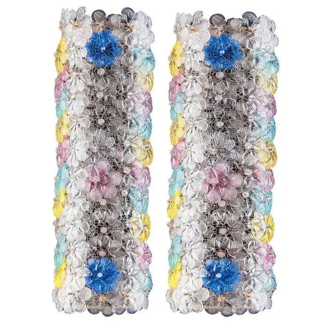 Multi-Color Venetian Flower Glass Ceiling Lights, Set of 2 For Sale - Image 11 of 12