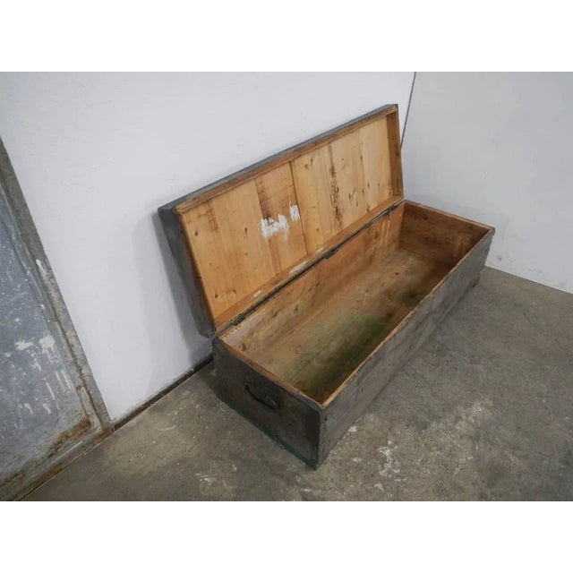 Vintage Wooden Trunk, 1940s For Sale - Image 6 of 9