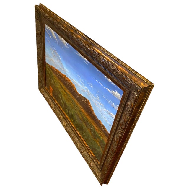 Green Arizona Mountain Landscape Oil Painting Large 44" Rich Dye Santa Rita Tucson For Sale - Image 8 of 10