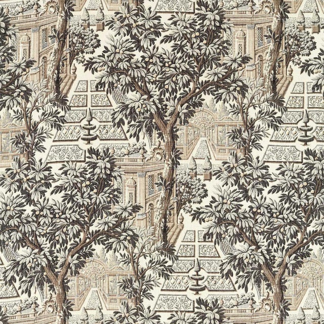 Zoffany Italian Garden Fabric in Empire Grey - a Sample For Sale