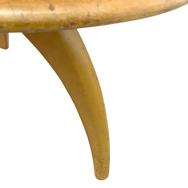 Heywood-Wakefield Solid Birch Round Lazy Susan Coffee Table in Wheat For Sale - Image 10 of 18