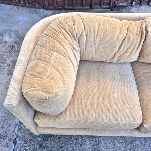 Pair of 1980s John Mascheroni for Swaim Postmodern Curved Back Playpen Style Love Seats For Sale In Washington DC - Image 6 of 16