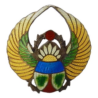 Art Deco Brooch in Sterling Silver and Enamel by Charles Horner, 1920s For Sale