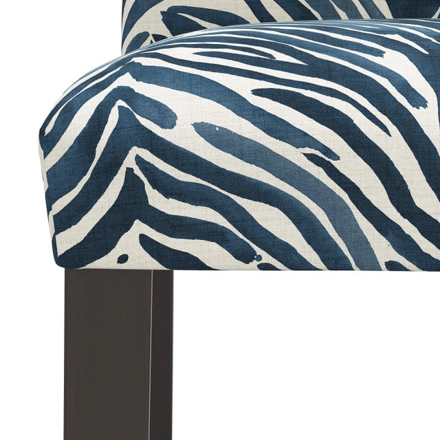Not Yet Made - Made To Order Chelsea Bar Stool in Zebra Blue Washed Zebra For Sale - Image 5 of 8