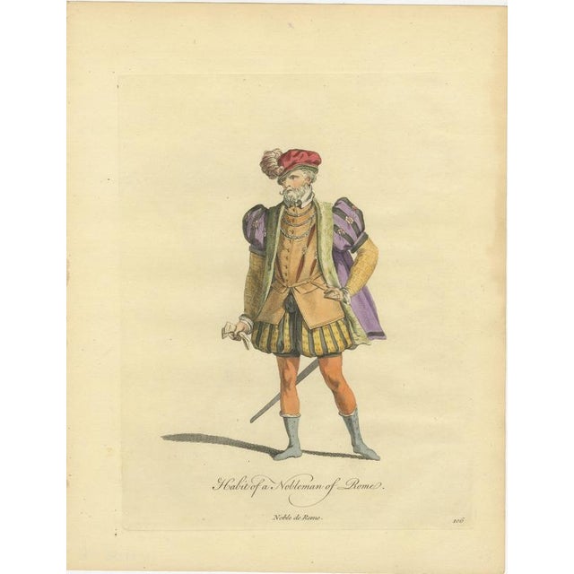 European School, Roman Nobleman Court Dress, 1749, Paper For Sale - Image 3 of 10