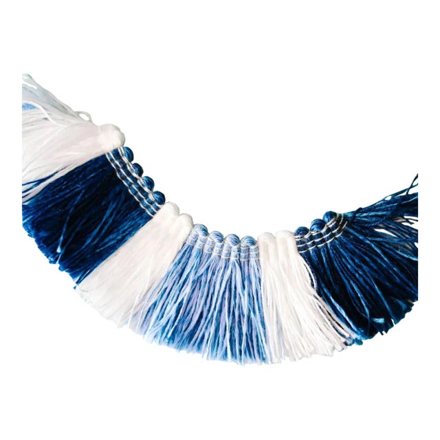 Tri-Color 1.75" Brush Trim Navy For Sale