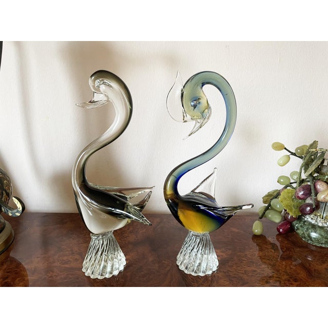 Venetian Murano Glass Swans, 1970s, Set of 2 For Sale - Image 17 of 17