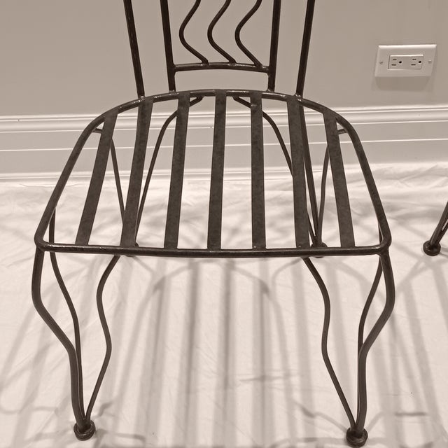 Vintage French Style Wrought Iron Garden Chairs With Sunburst Design, 2 Pieces For Sale - Image 13 of 16