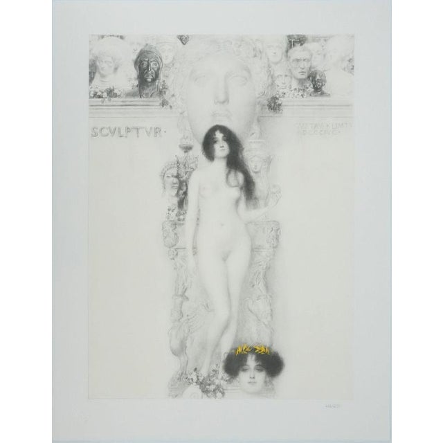 Gustav Klimt, Nude, The Allegory of Sculpture, Lithograph For Sale - Image 16 of 16