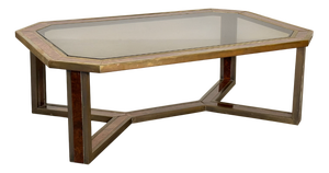 Vintage Brass and Briar Coffee Table, 1970s