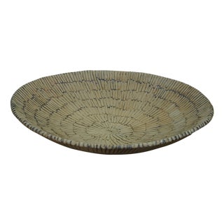 Yelyn Vivoni Modern Ceramic Clay Decorative Bowl Platter Basket Centerpiece 19" For Sale