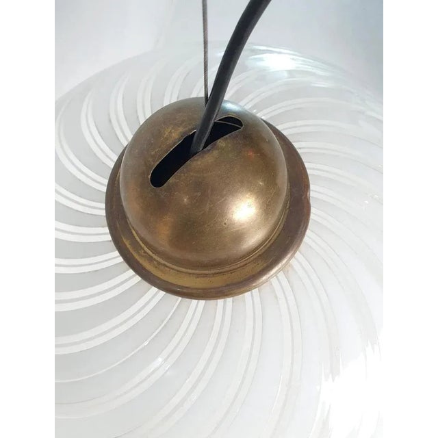 Large Murano Swirl Pendant in White, 1970s For Sale - Image 6 of 12