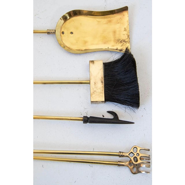 Vintage French Brass Horse Head Fireplace Tool Set, Jansen Style, 1940s For Sale - Image 12 of 14