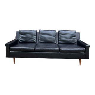 Mid Century Modern Milo Baughman Black Sofa For Sale