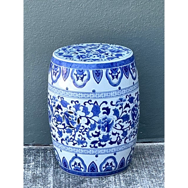 Vintage Asian Glazed Ceramic Garden Stool For Sale In West Palm - Image 6 of 12