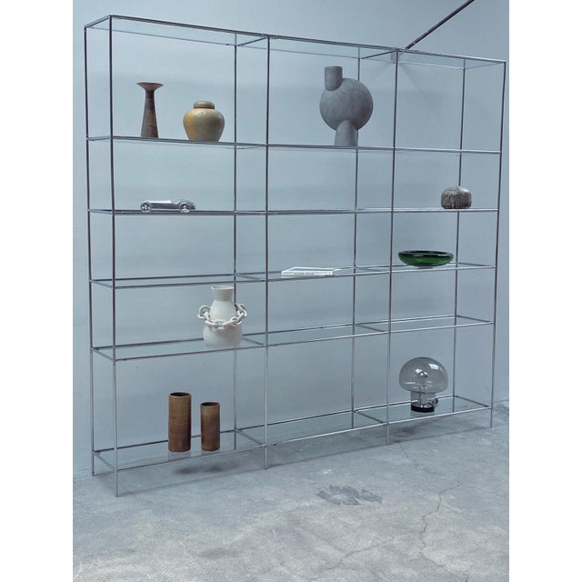 Abstracta Modular Shelf in Chrome and Glass by Poul Cadovius for Royal System, Denmark, 1960s For Sale - Image 11 of 11